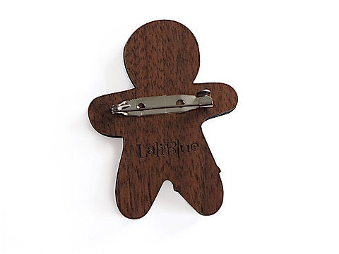 Laliblue Gingerbread Man Brooch by Laliblue