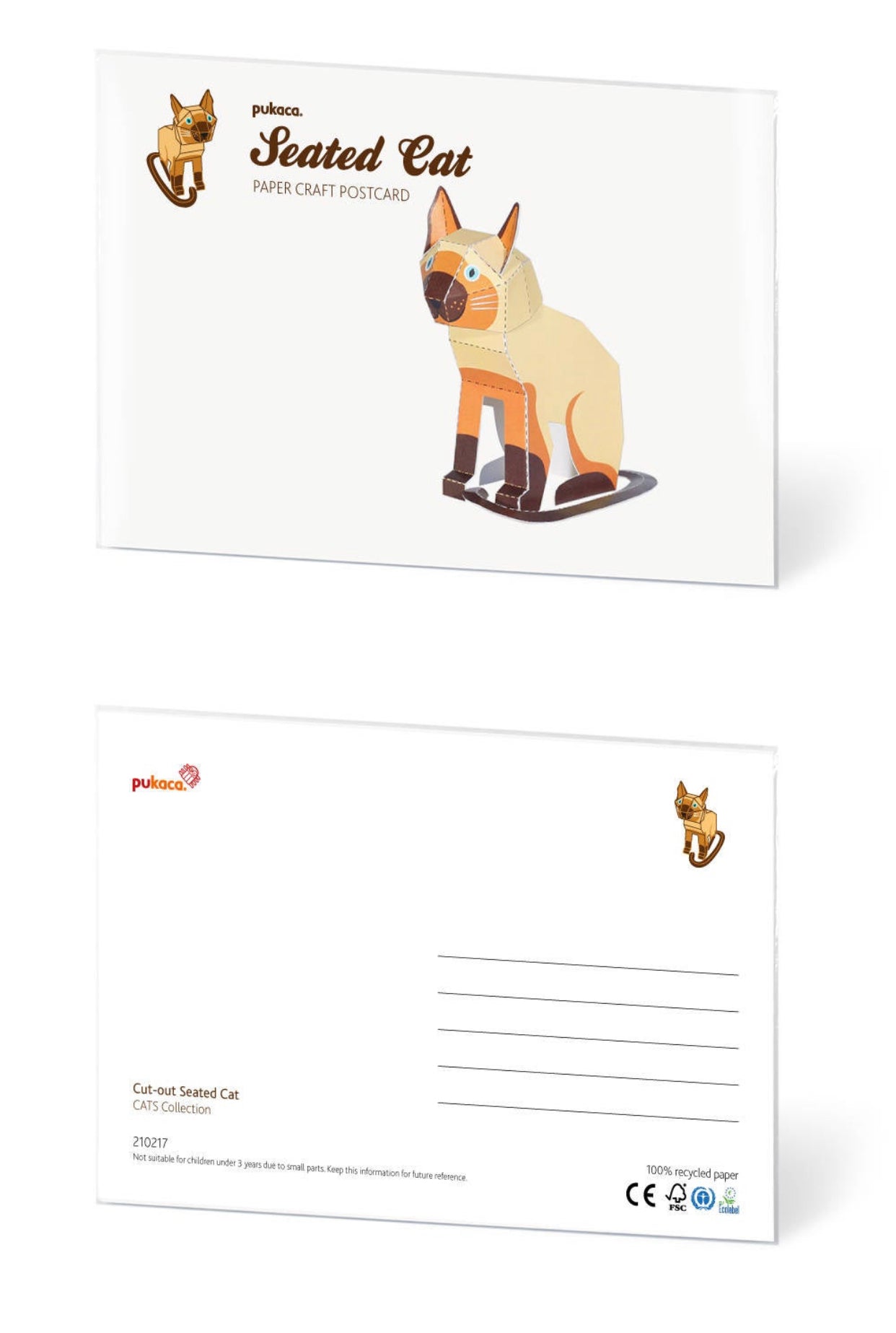 Paper craft post card (cats)