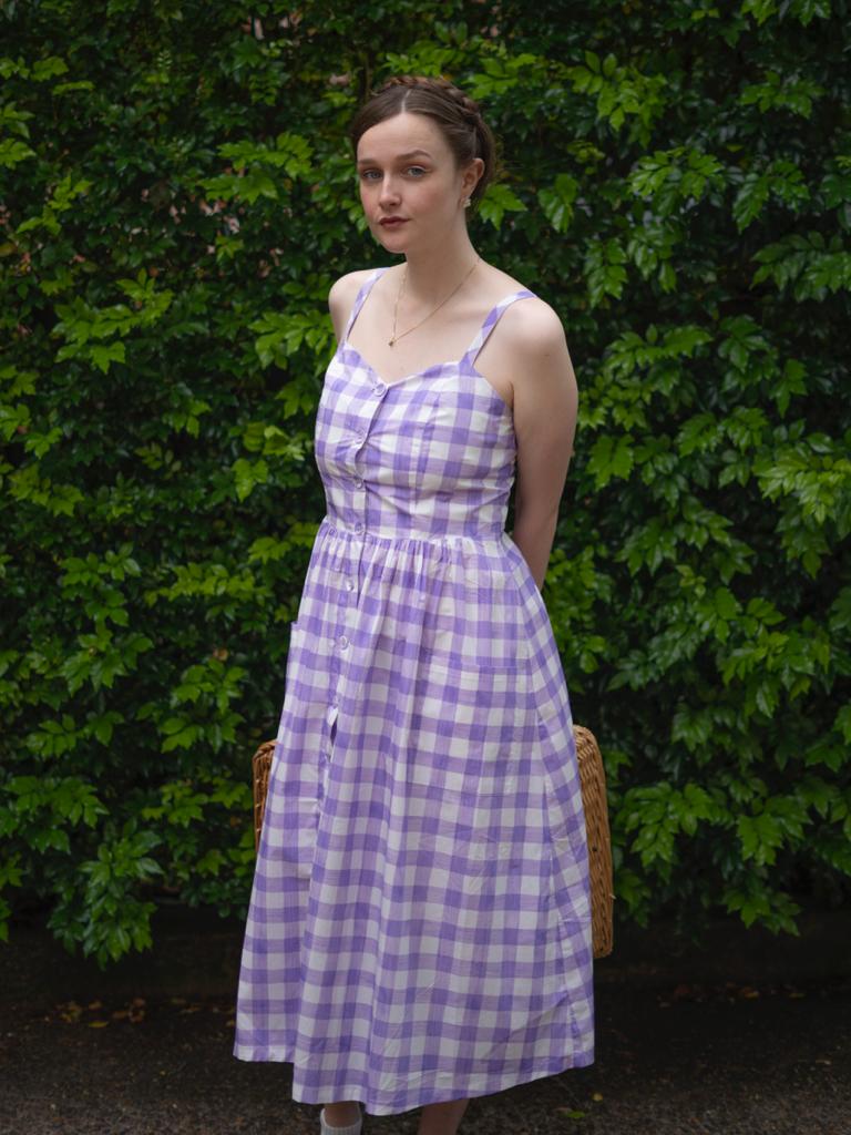Penelope Dress - lilac Plaid (Size 14 ONLY)