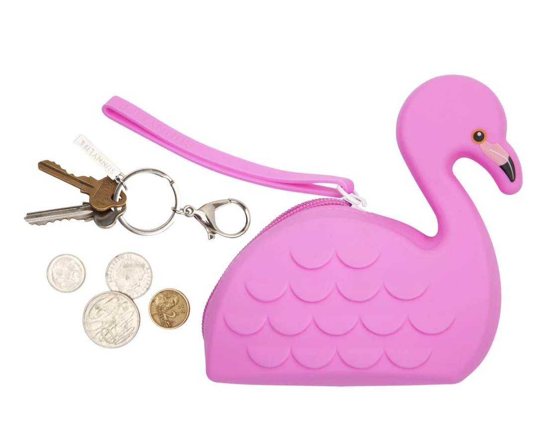 Sunnylife Flamingo silicone coin purse