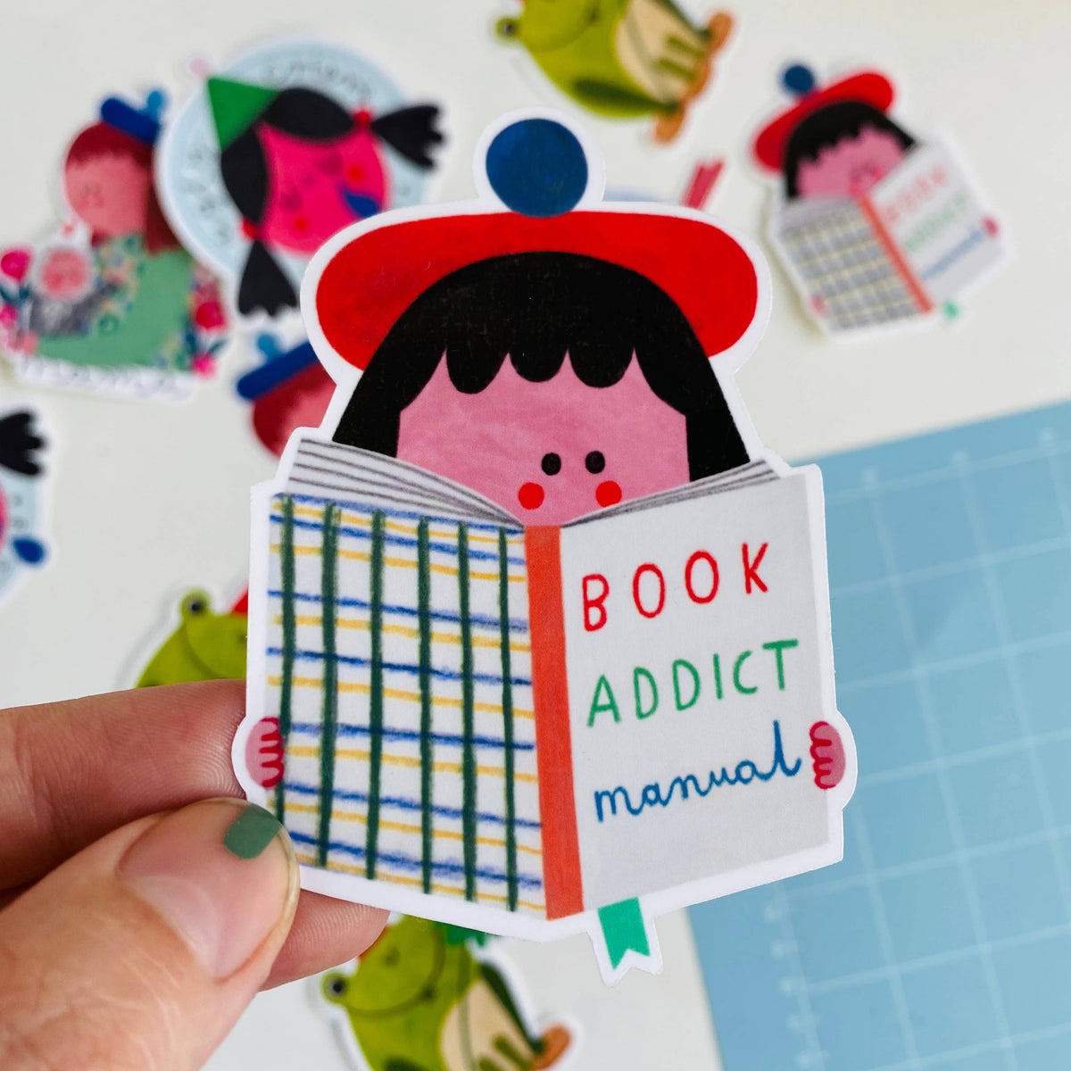 BOOK ADDICT sticker – Origami Doll
