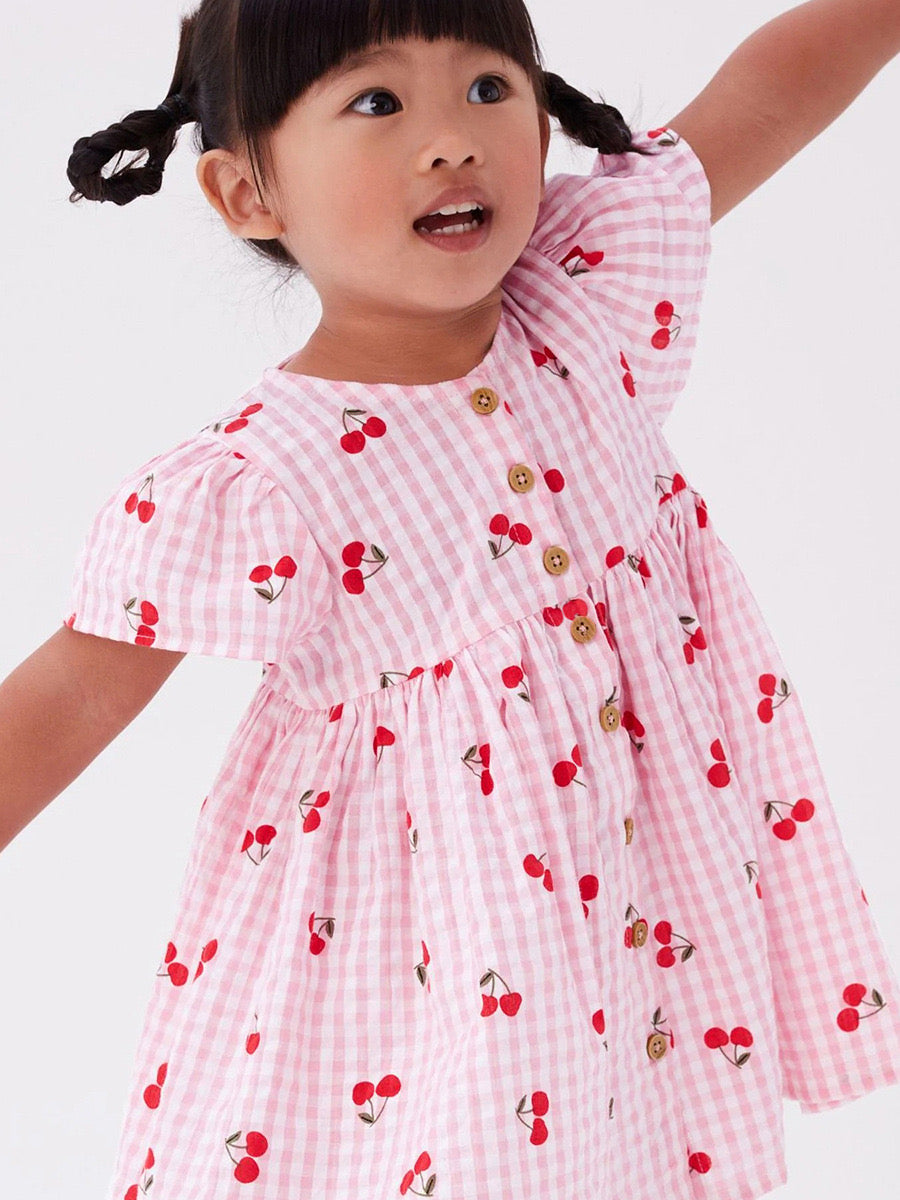 Cherry pink kids Dress