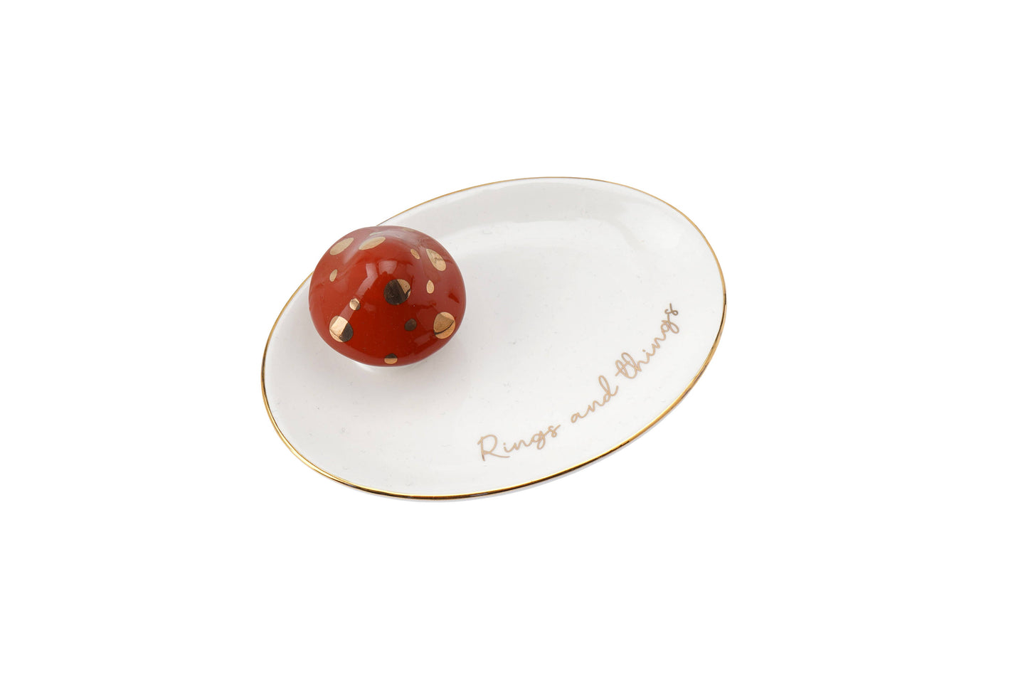 Snuggle Season Ceramic Toadstool Ring Dish