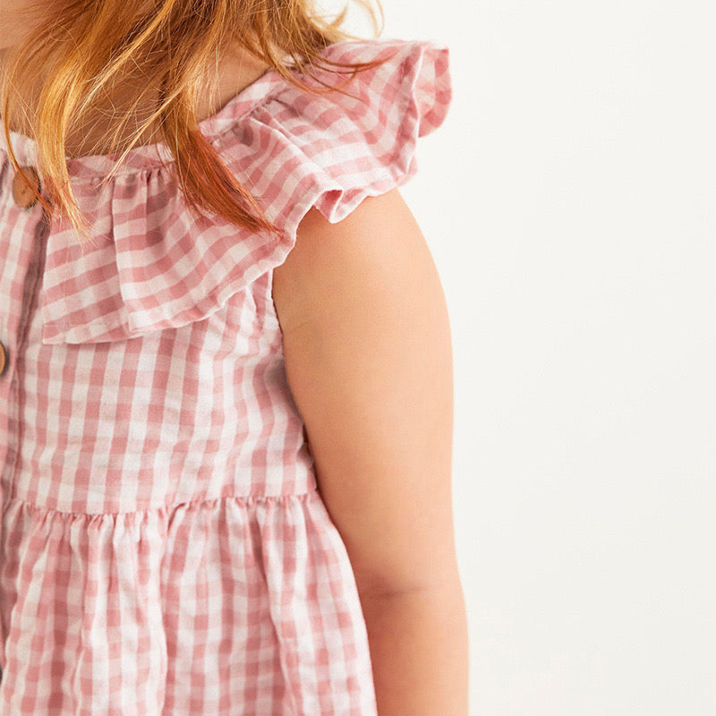 Mushroom plaid pink kids Dress