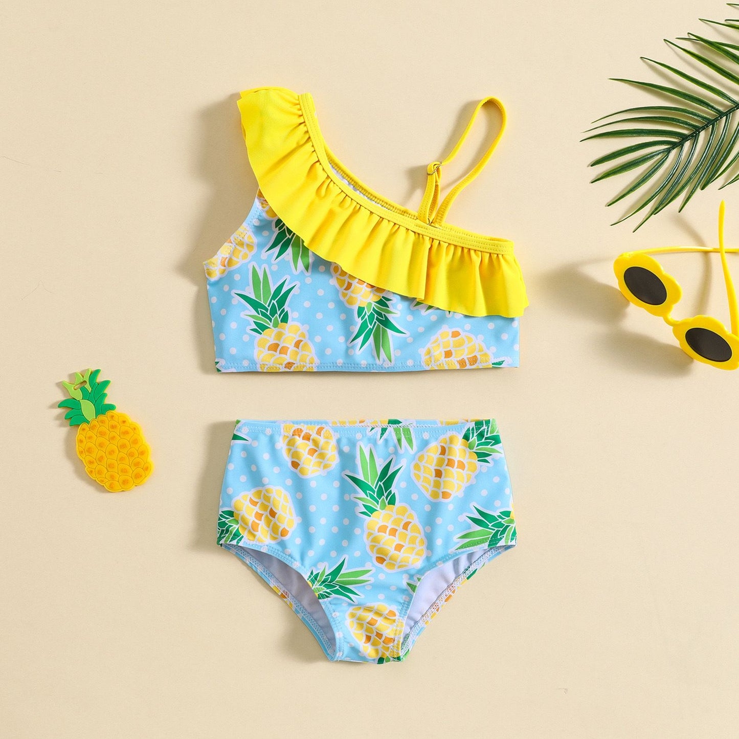 Pineapples print kids 2 pcs swimsuit