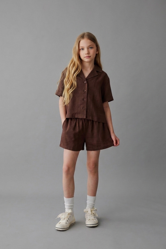 Marina Linen Short (Brown)