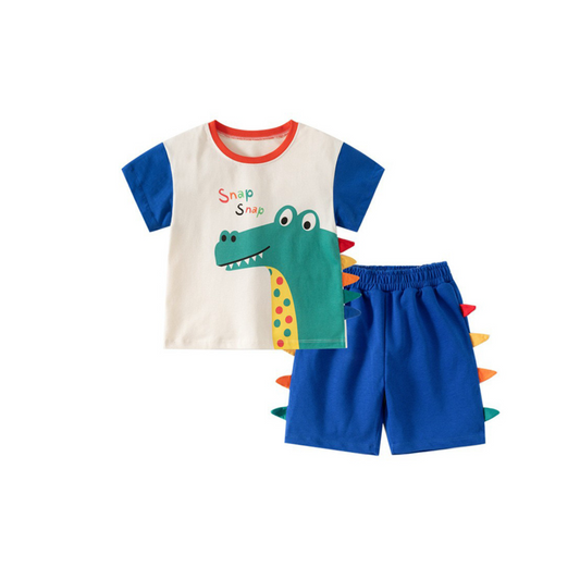3D Crocodile Spike T-Shirt and Shorts Play Set