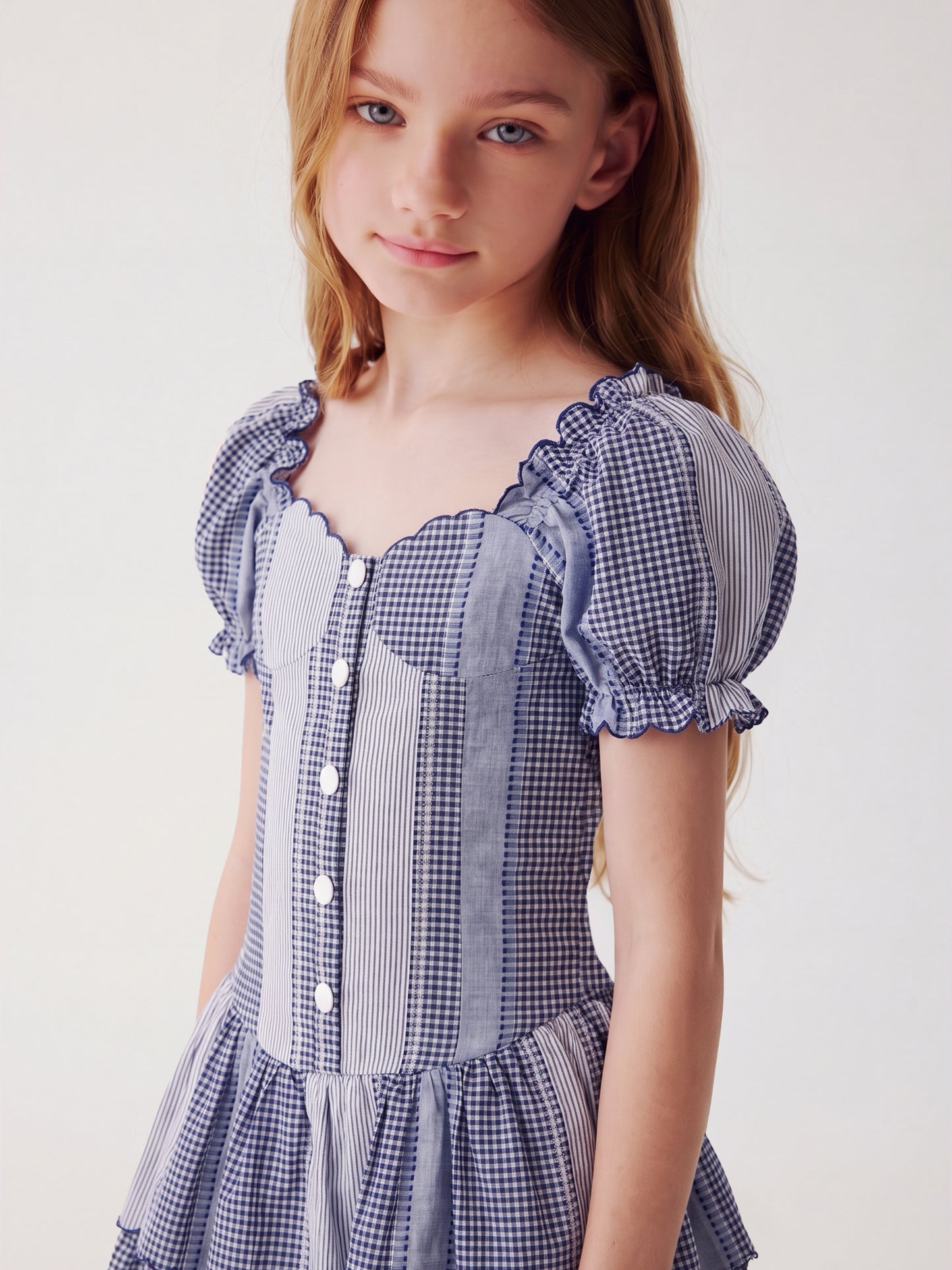 Hampton Gingham Dress (Navy)