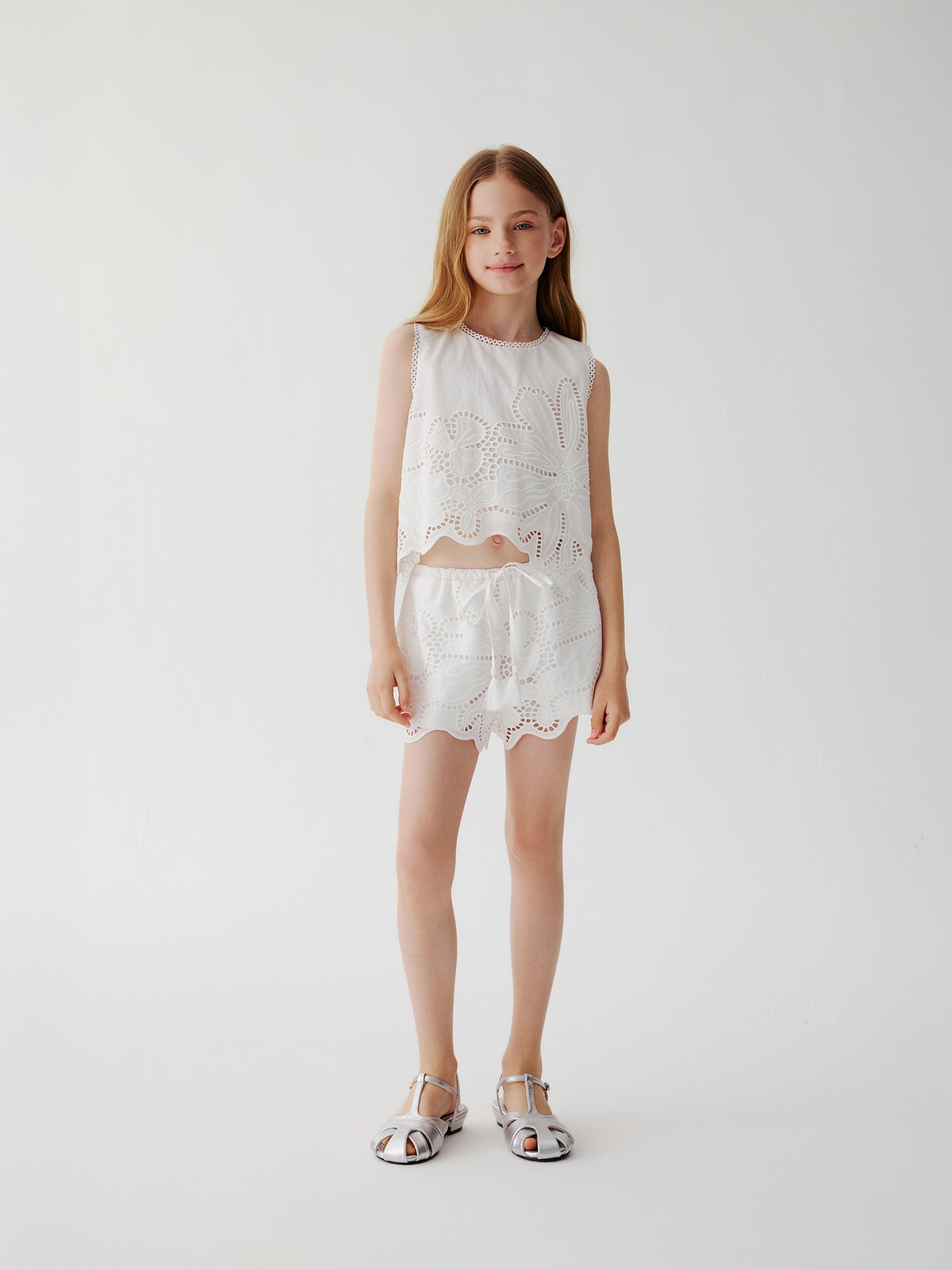Chloe Eyelet Top (White)