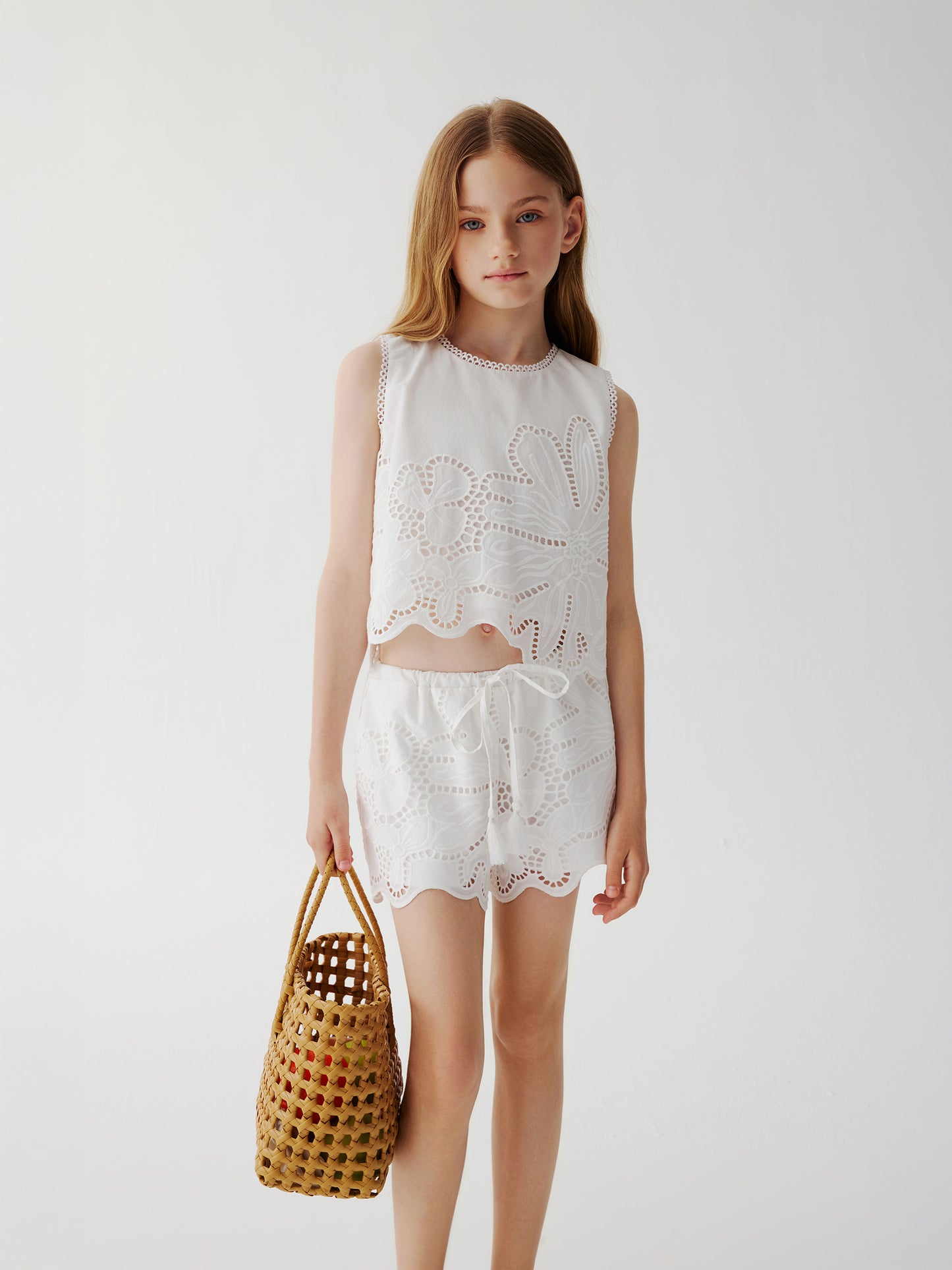 Chloe Eyelet Top (White)