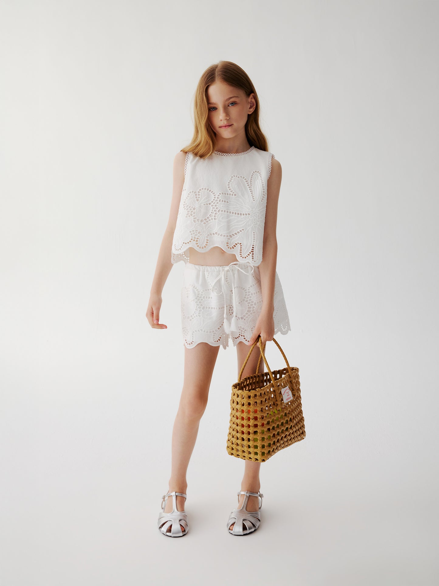 Chloe Eyelet Top (White)