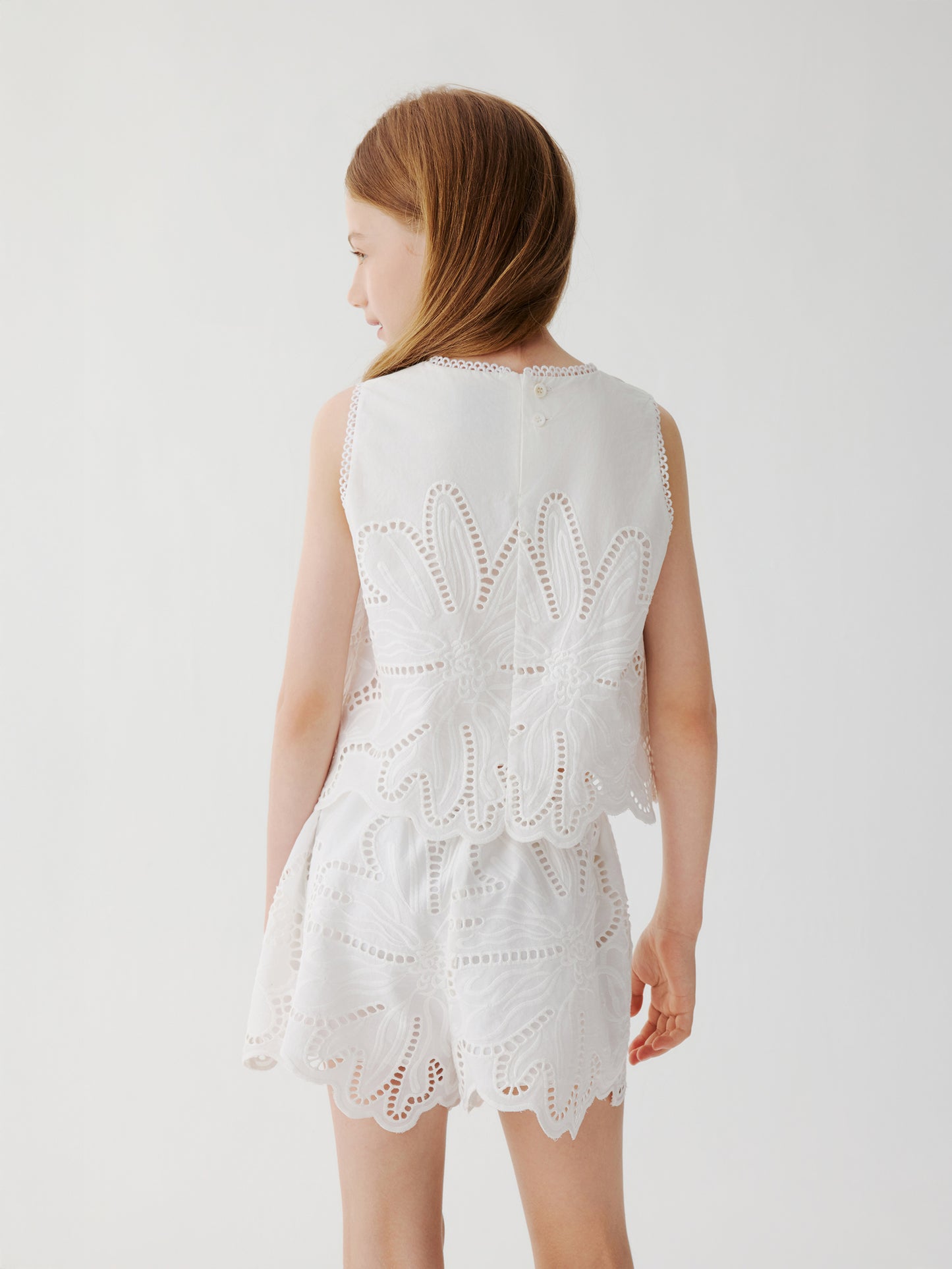 Chloe Eyelet Top (White)