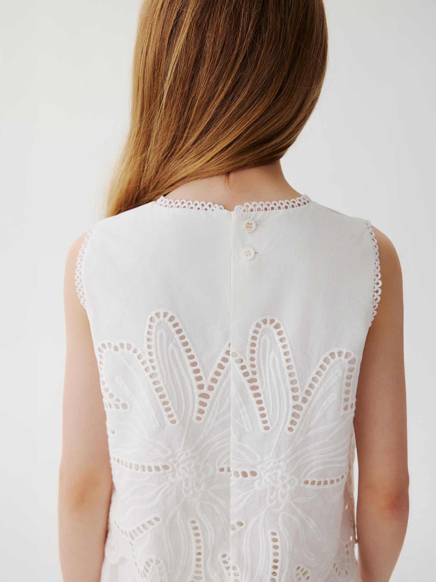 Chloe Eyelet Top (White)