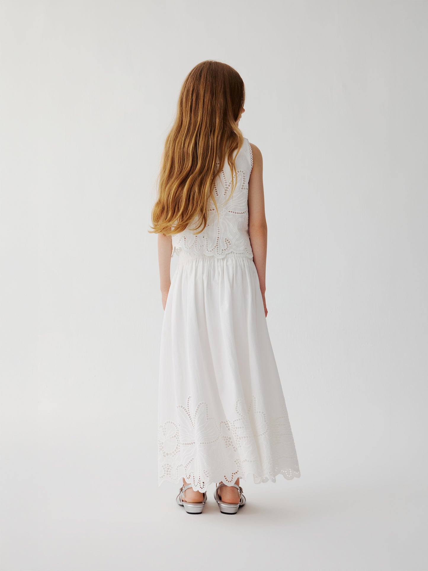 Chloe Eyelet Maxi Skirt (white)