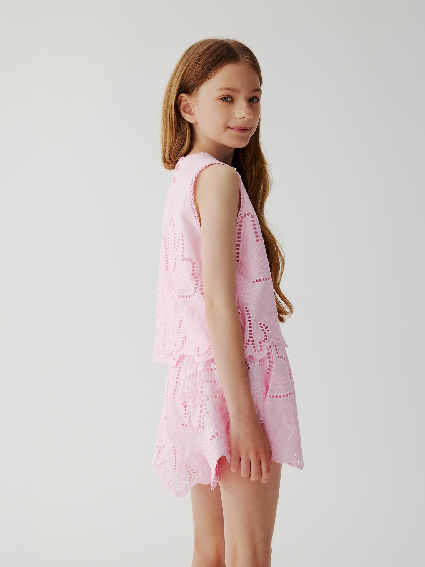 Chloe Eyelet Top (Pink)