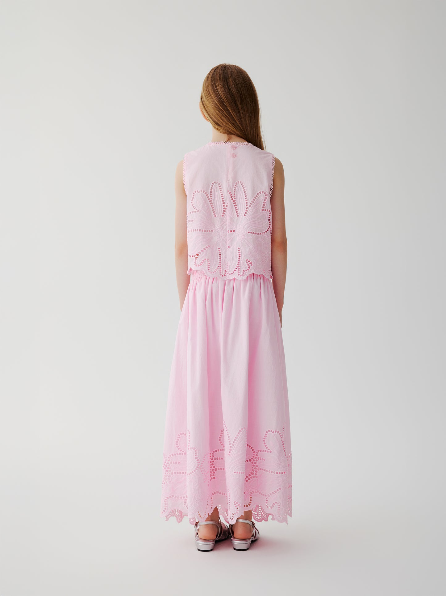 Chloe Eyelet Maxi Skirt (Pink)