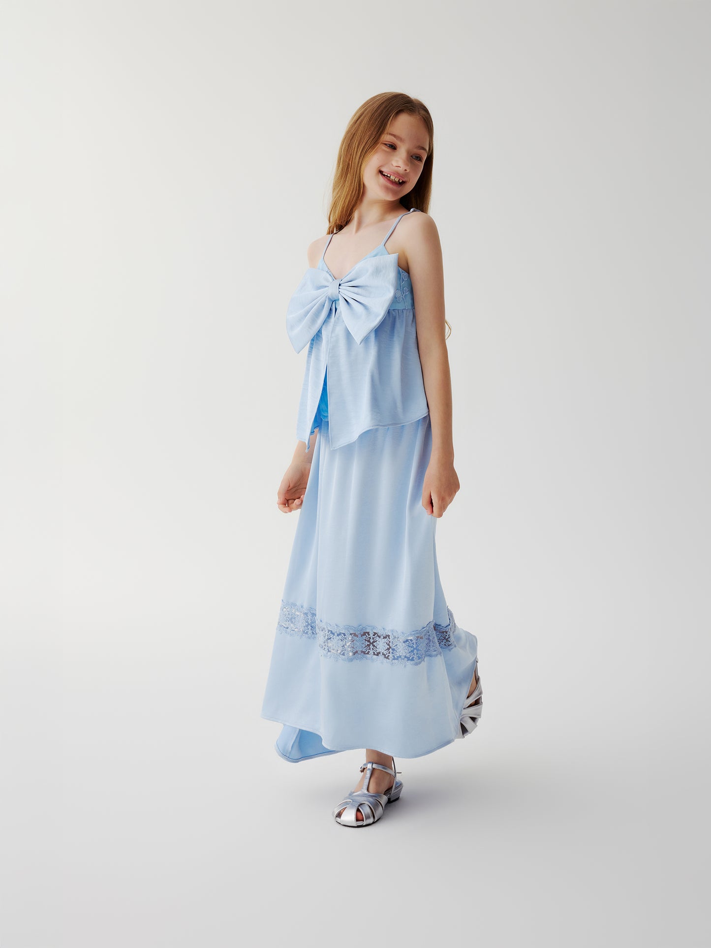 Pearl Lace Maxi Skirt (blue)
