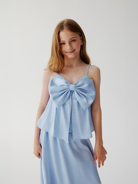 Pearl Bow Top (blue)