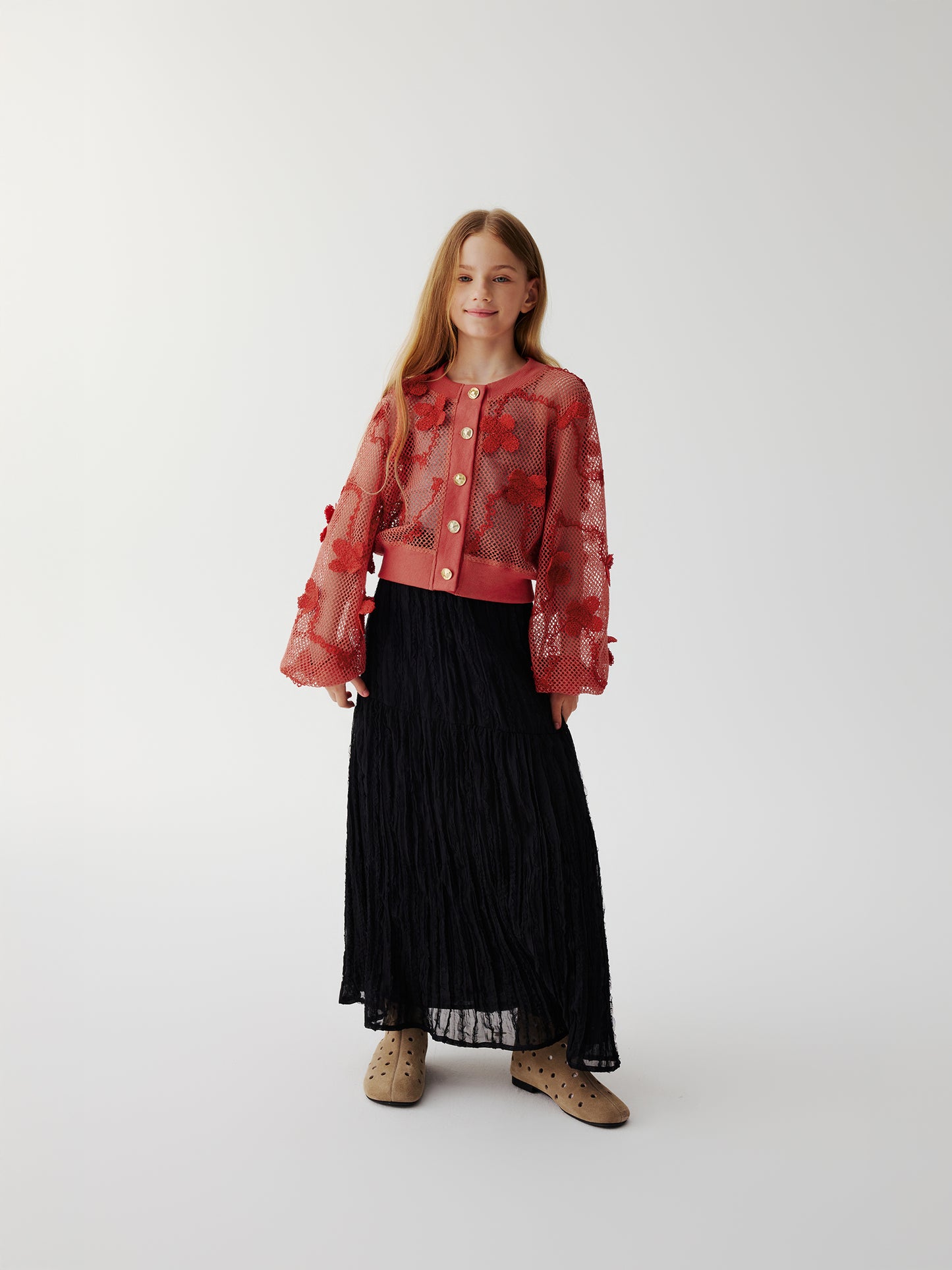 Sienna Bloom Cardigan (Red)