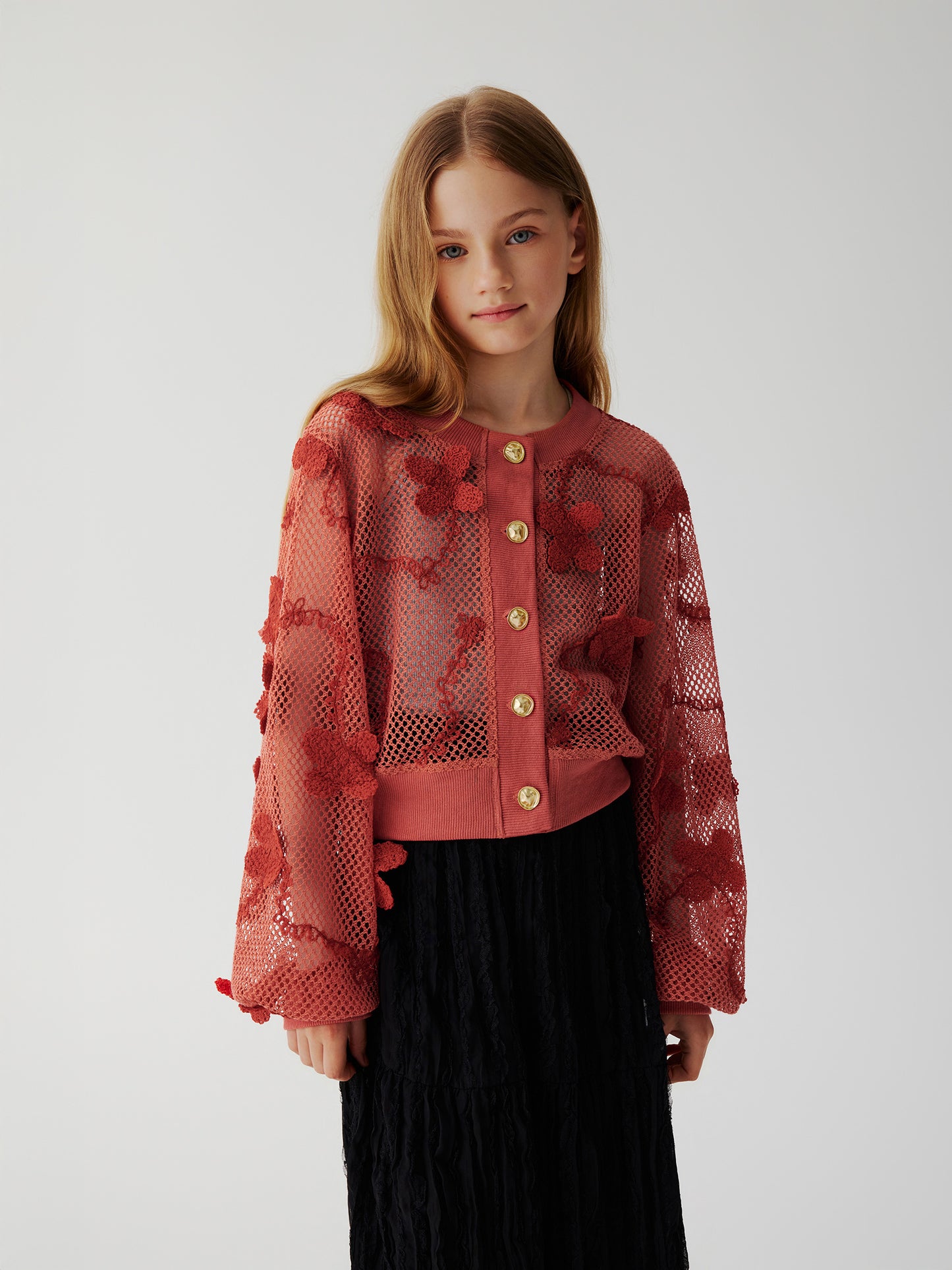 Sienna Bloom Cardigan (Red)