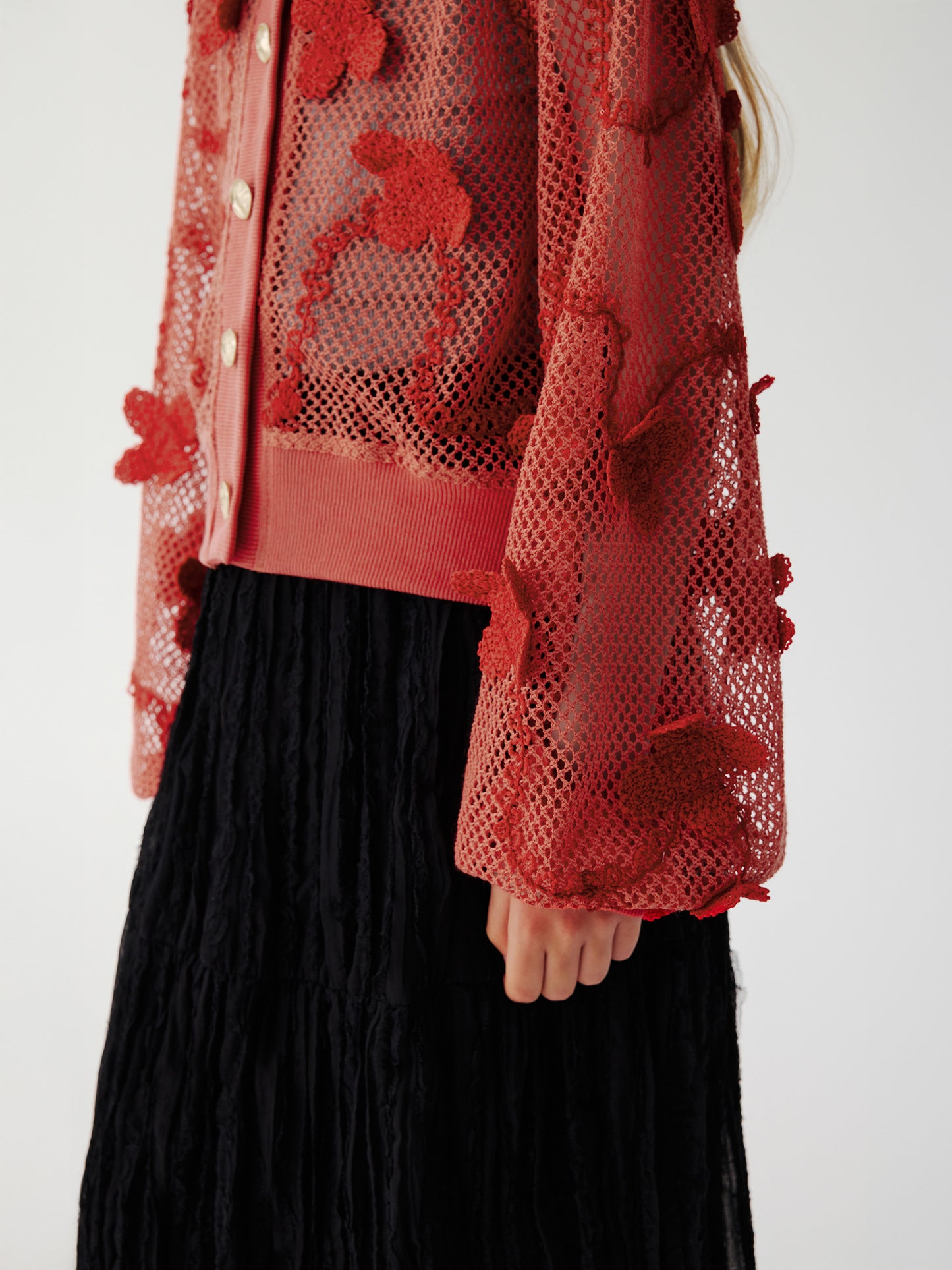 Sienna Bloom Cardigan (Red)