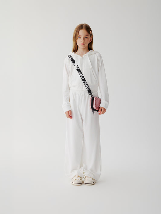 Soda Social towelling TrackSuit Pants (white)