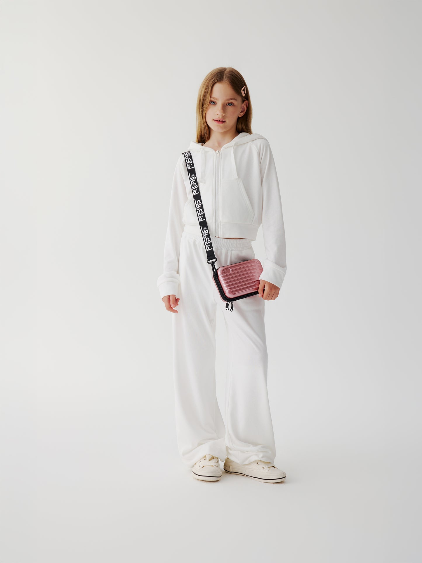 Soda Social towelling TrackSuit Pants (white)