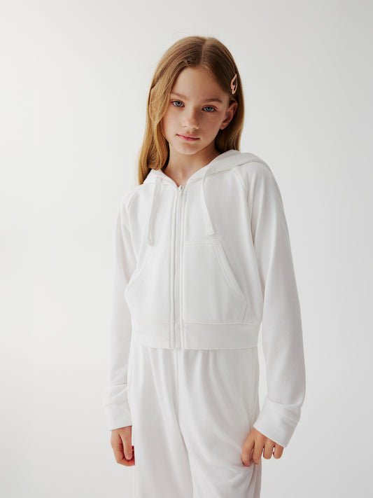 Soda Social Towelling Hoodie (white)