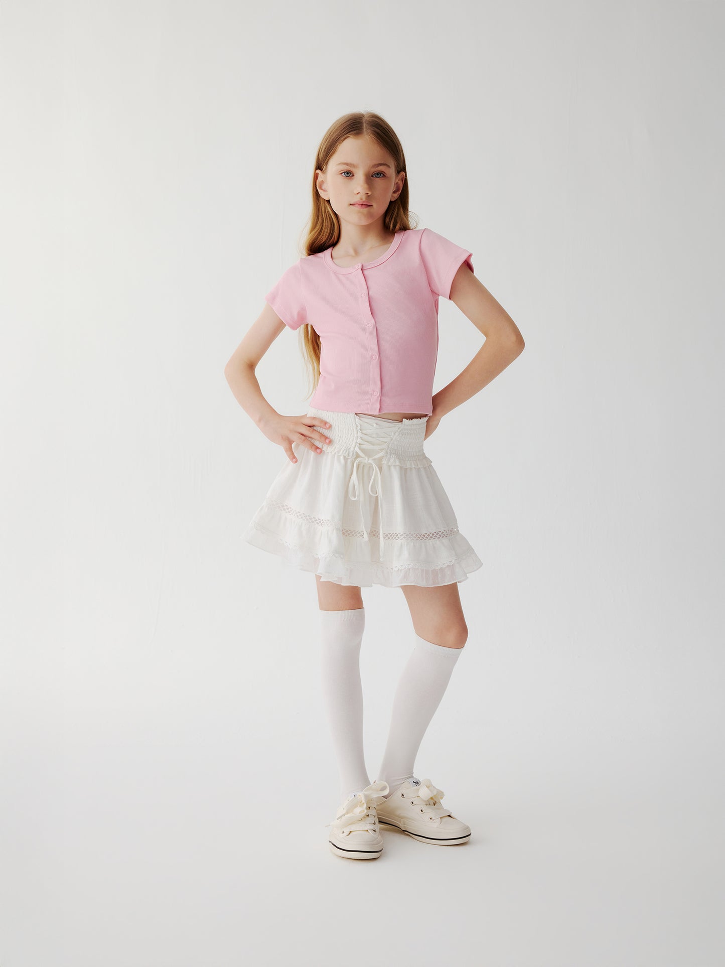 Bayside Rib Button Top
