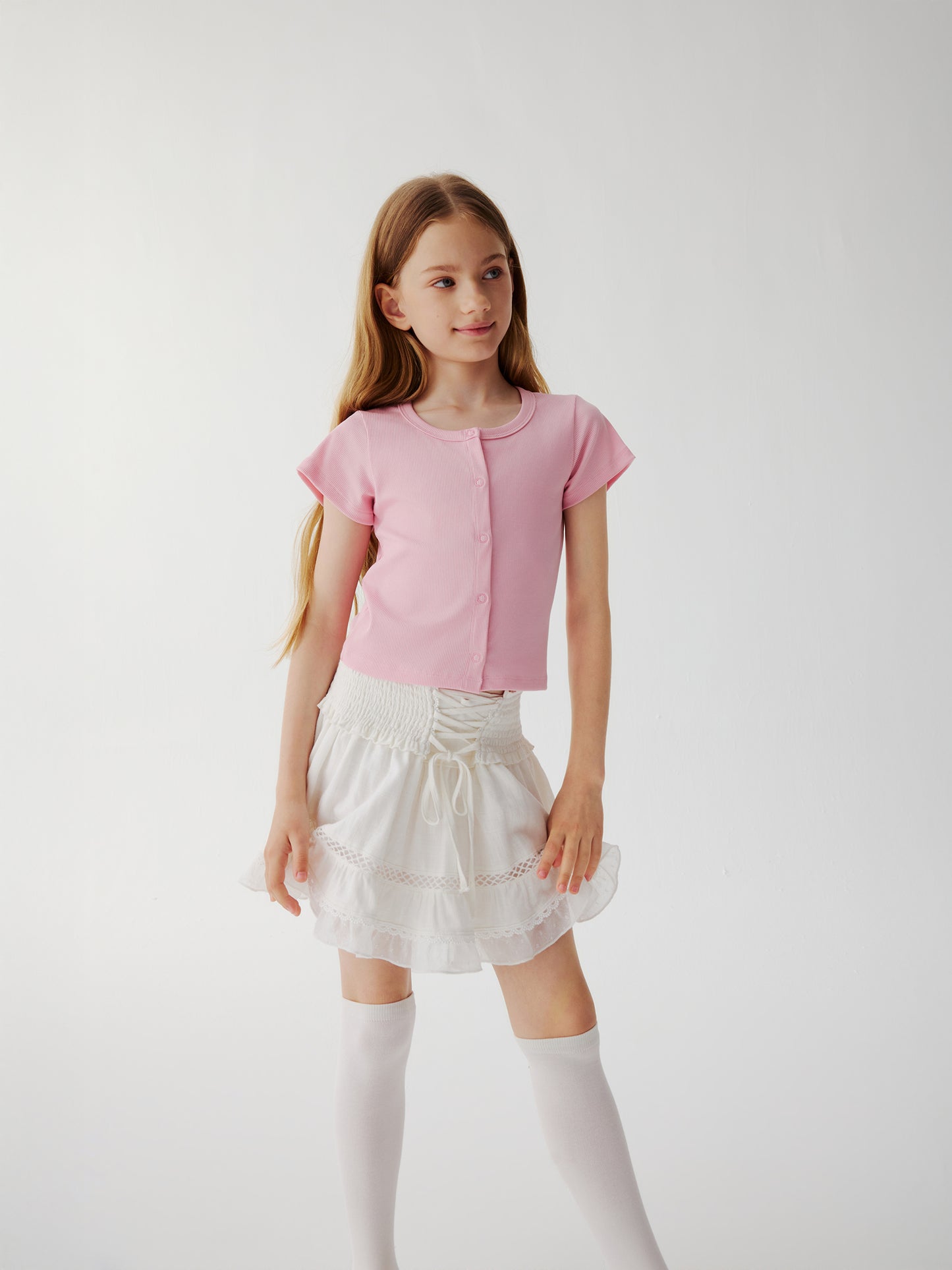 Bayside Rib Button Top