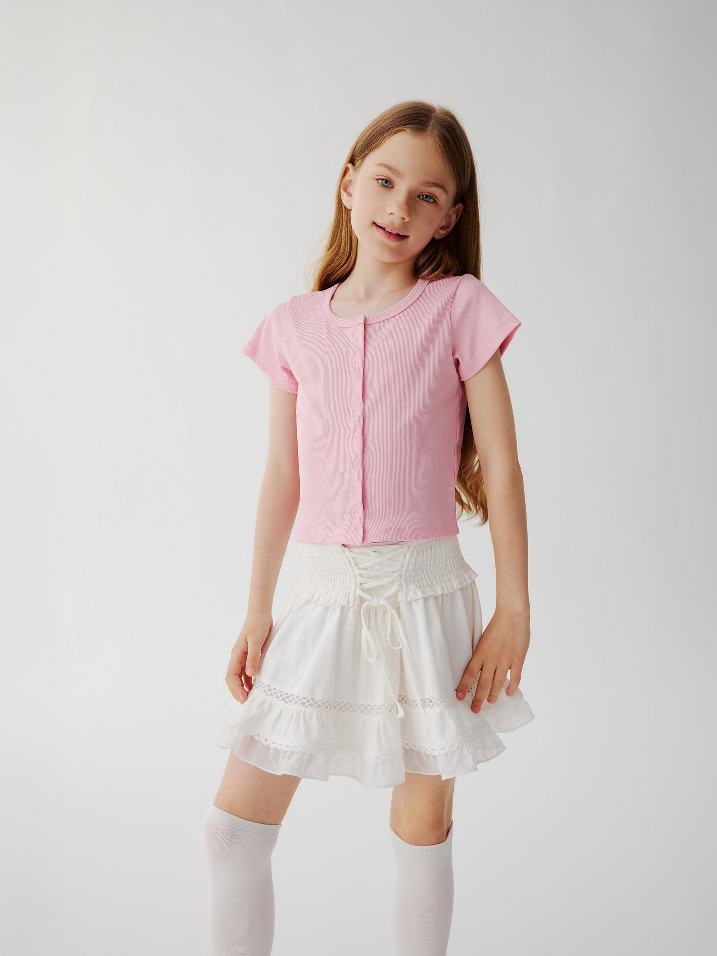 Bayside Rib Button Top