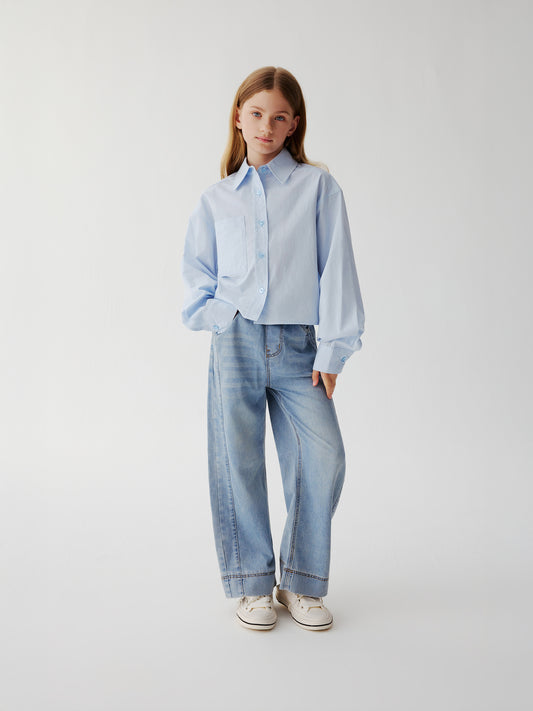 Wide Leg Denim Jeans