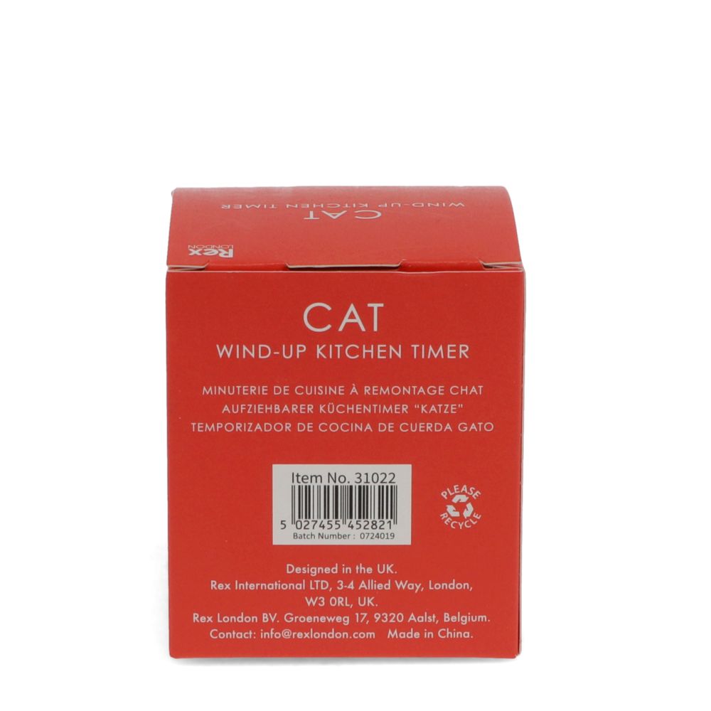 Rex London Wind-up Kitchen Timer - Cat