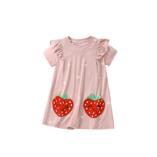 Sweet Strawberry Pocket Dress