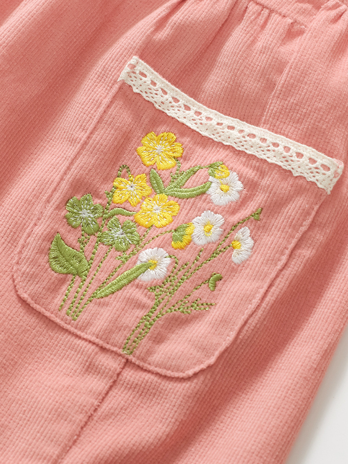 Floral pullover & Floral pink overalls dress with Pockets