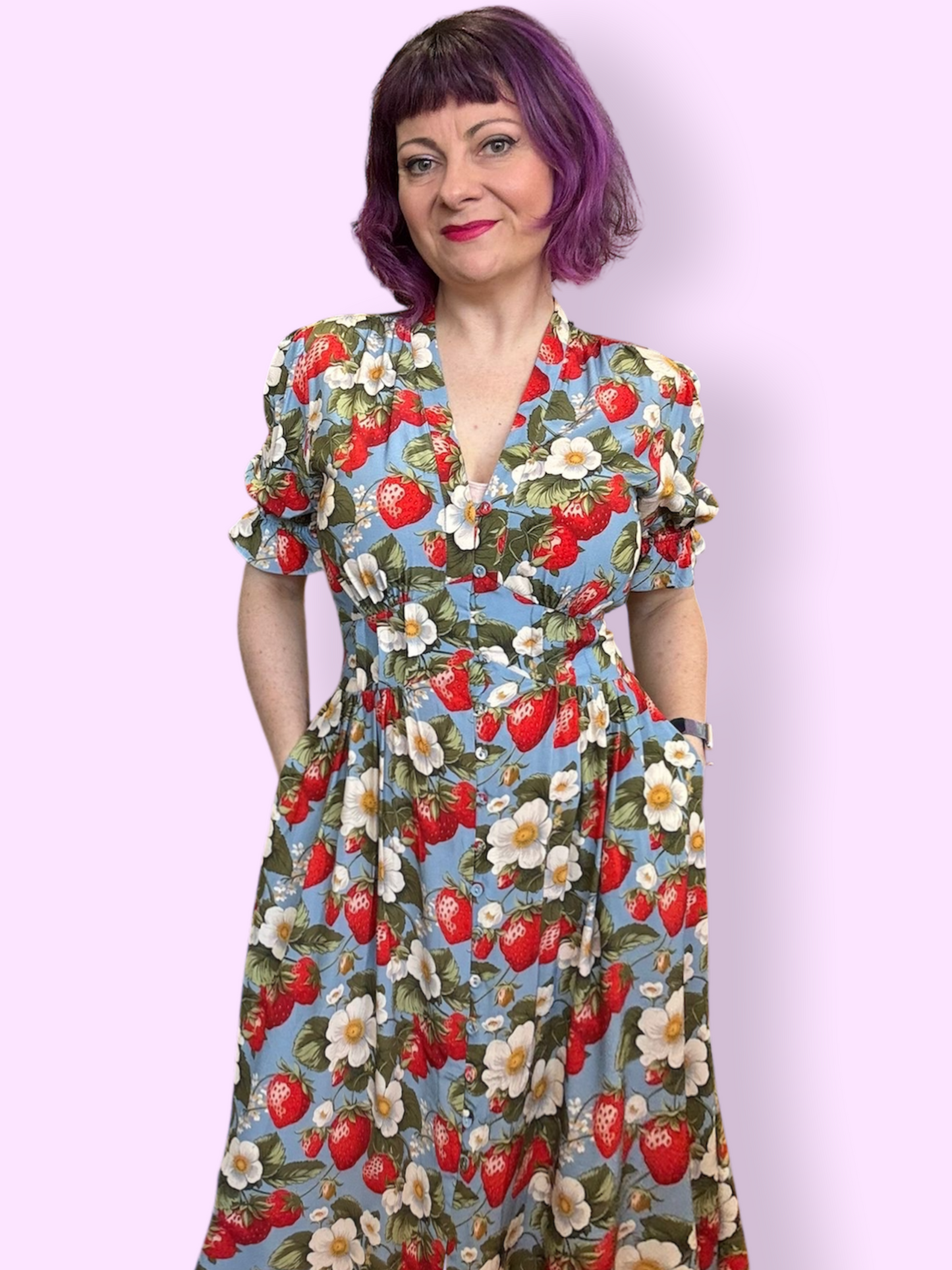 Phoebe Dress - Vintage Strawberry