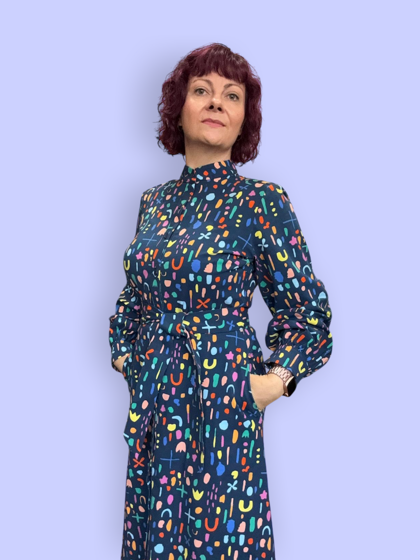 Naomi Cotton Jersey Shirt Dress - Abstract