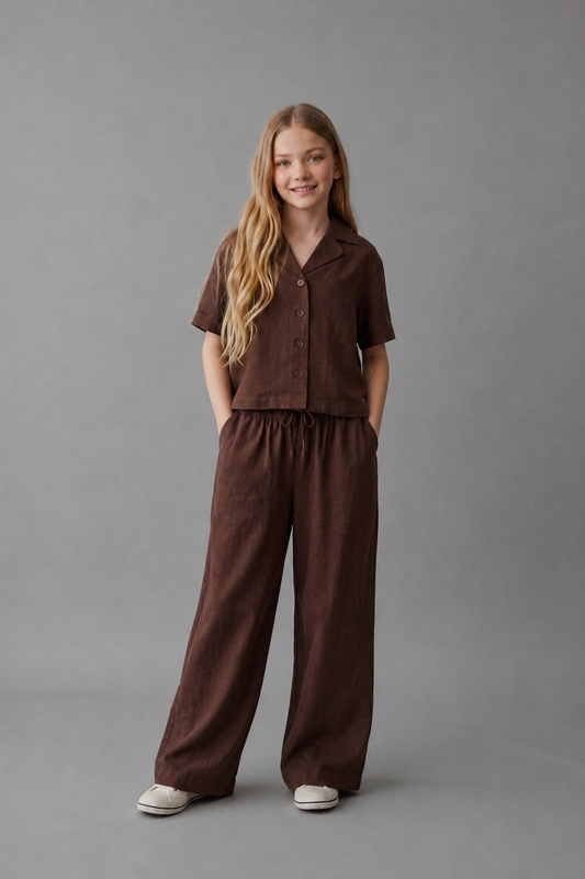 Marina Linen Pants (Brown)