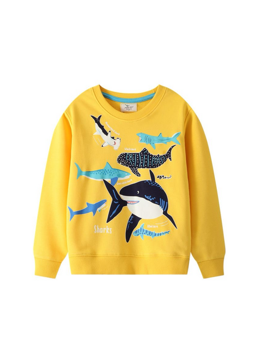 Sharks glow in the dark pullover