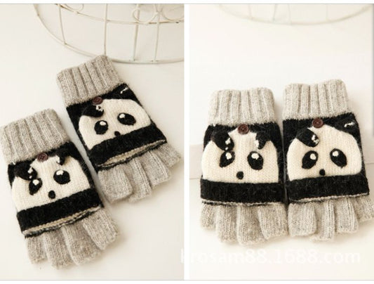 Panda Kids Wool Mitten