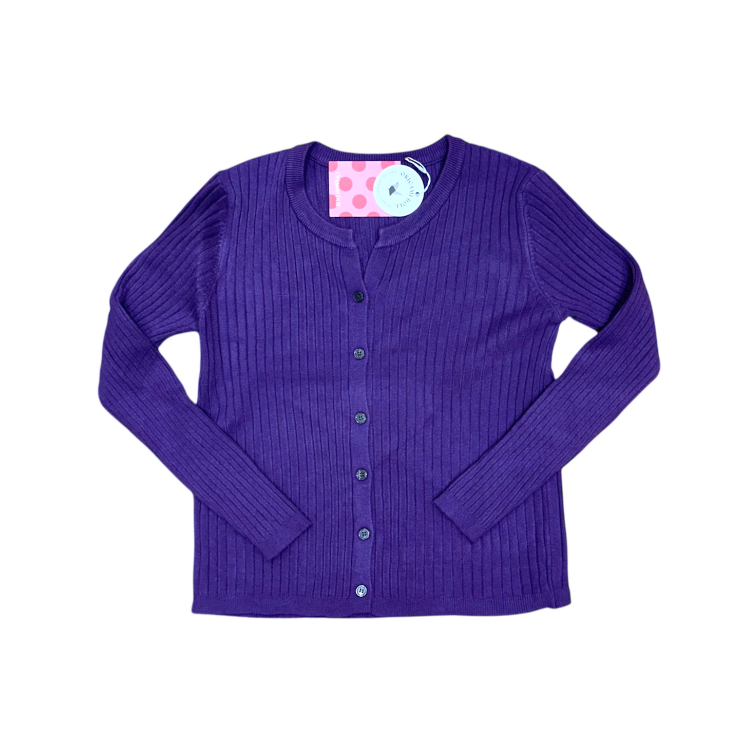 Round Neck Ribbed Cardigan