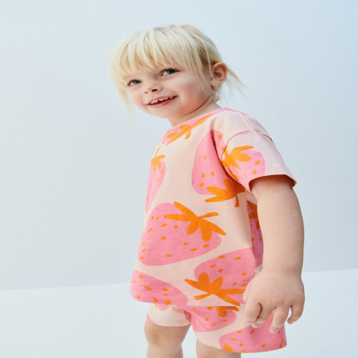 Strawberry Print T-Shirt and Shorts Play Set