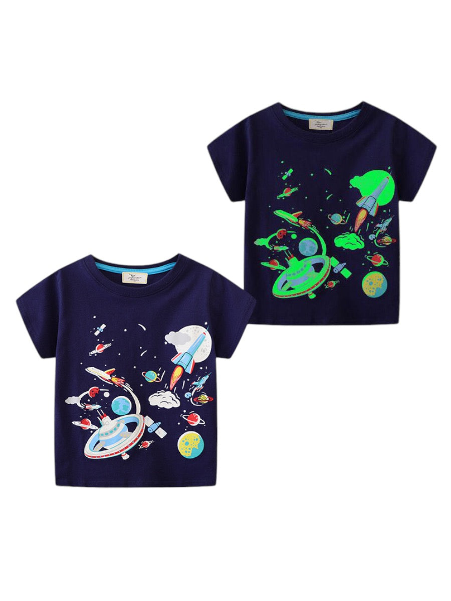 Space ventures glow in the dark kids tee