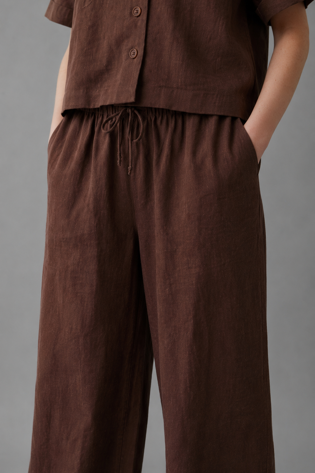 Marina Linen Pants (Brown)