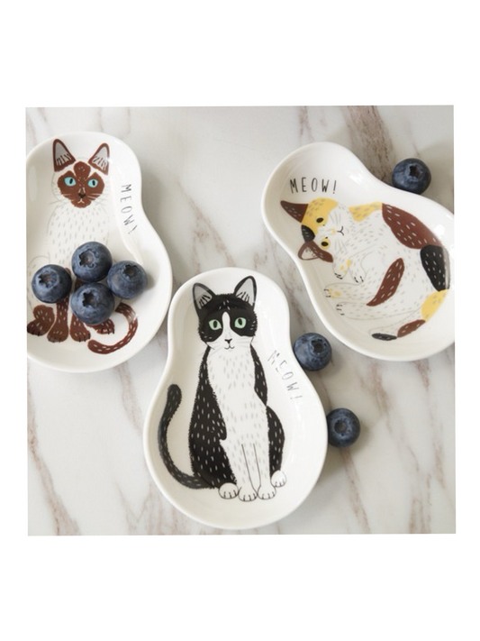 Ceramic jewellery dish - Cats