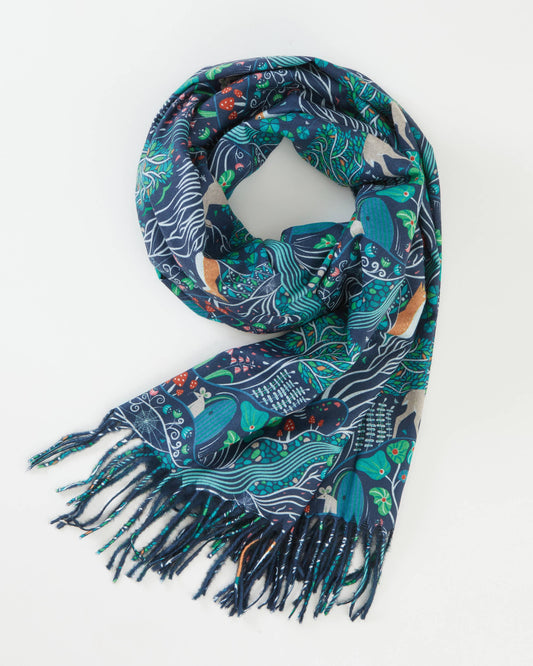 FABLE The Enchanted Tree Thick Scarf - Navy