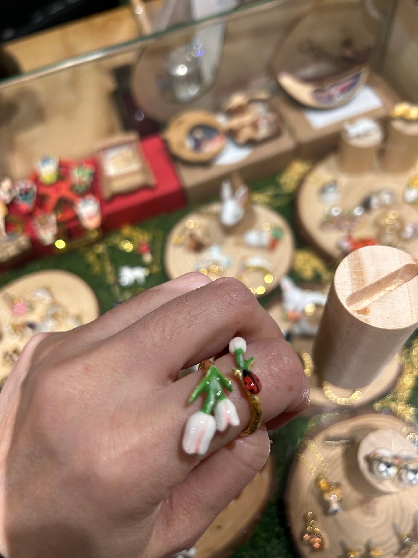 Handmade ladybug ring