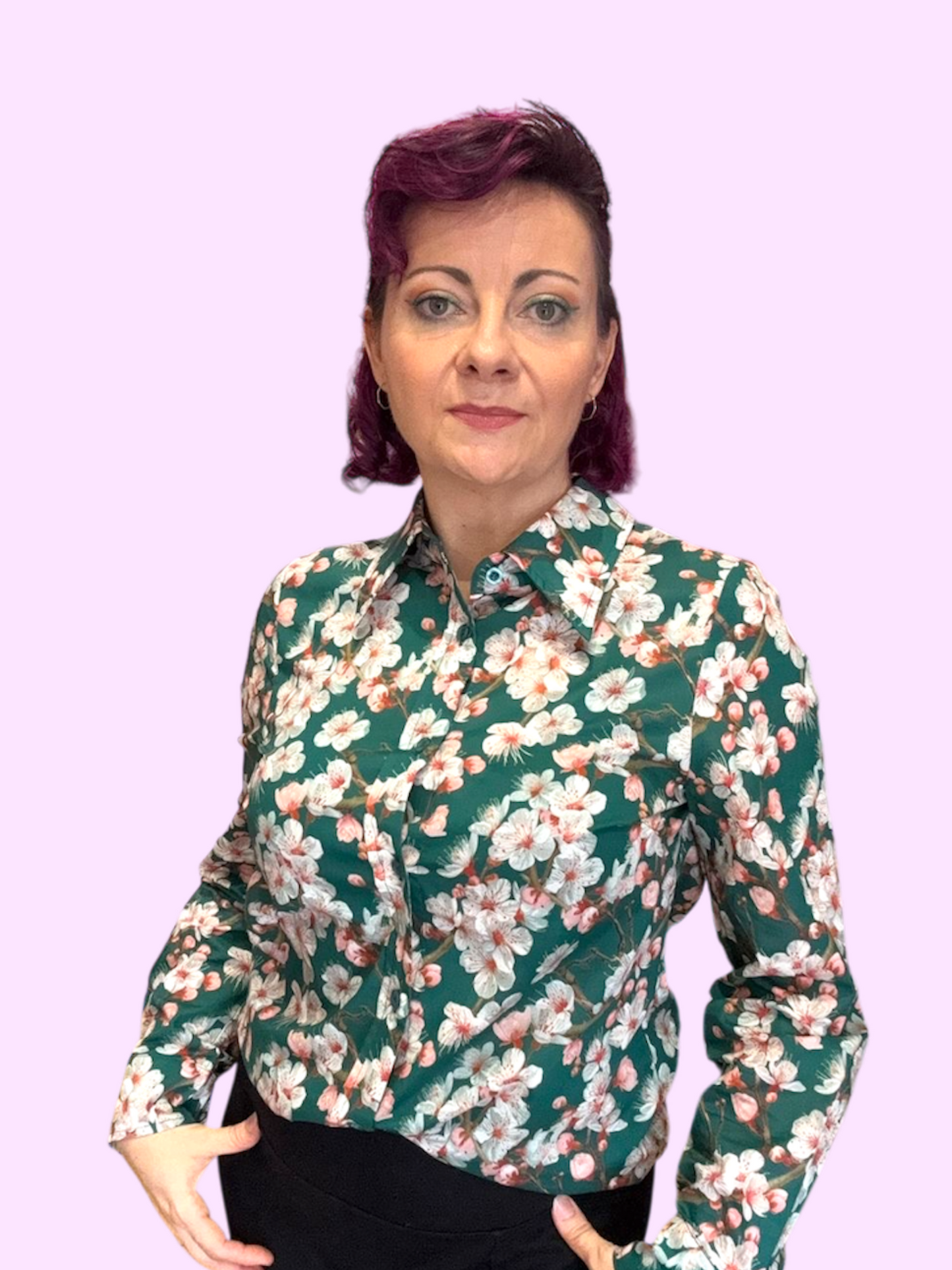 Ivy Collar Shirt - Cherry blossom