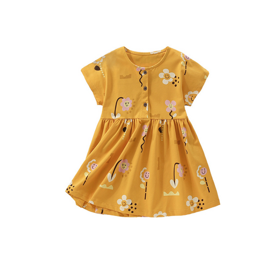 Kawaii Flower Yellow Dress