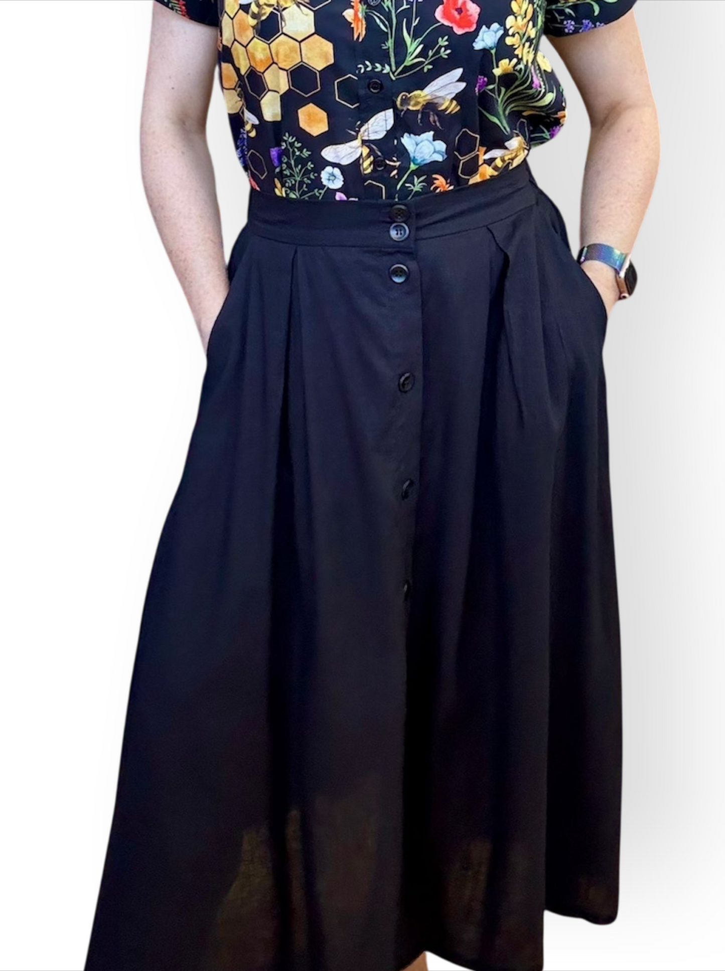 Ashley Skirt Linen Cotton - Black